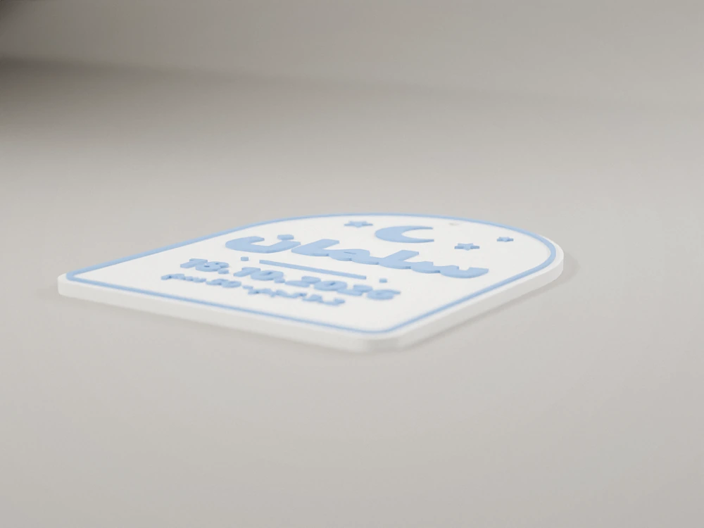 New baby plaque with name and date – 3