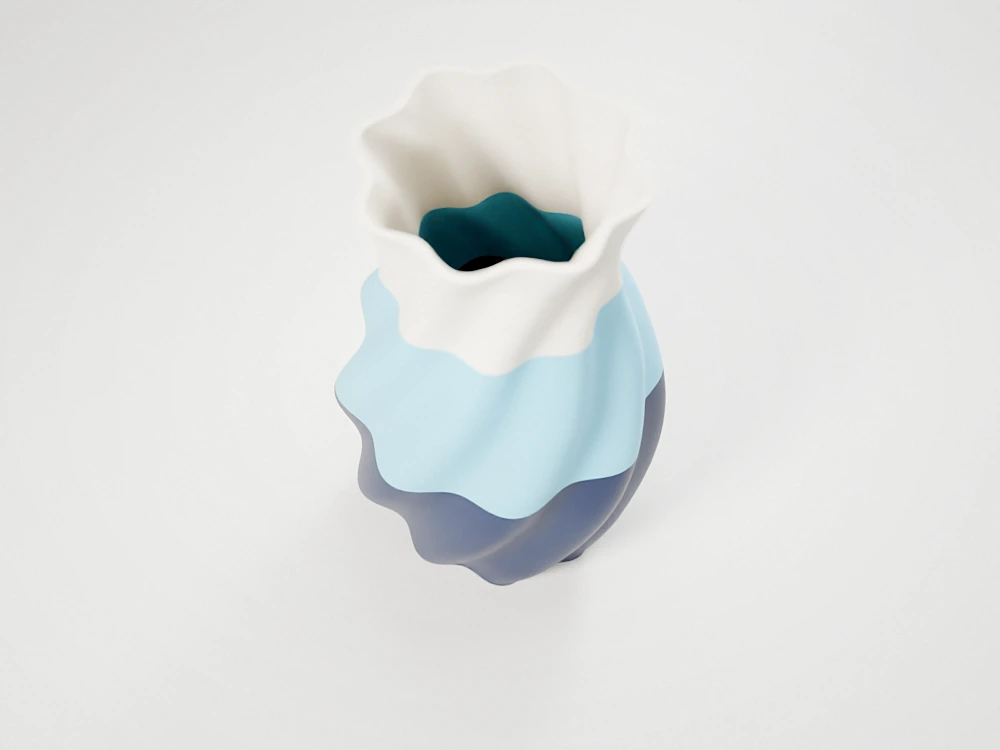 Twisted three-colour vase – 2