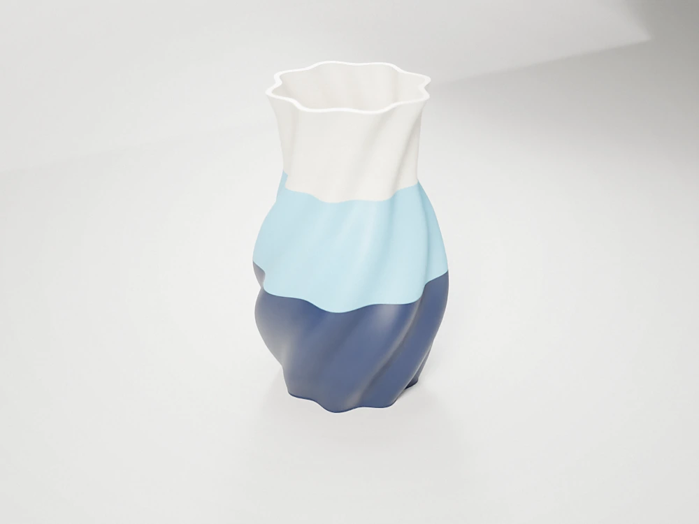 Twisted three-colour vase