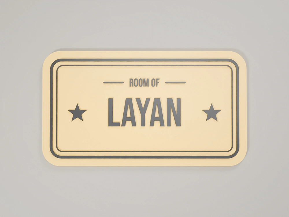 Room door sign with a name – 3